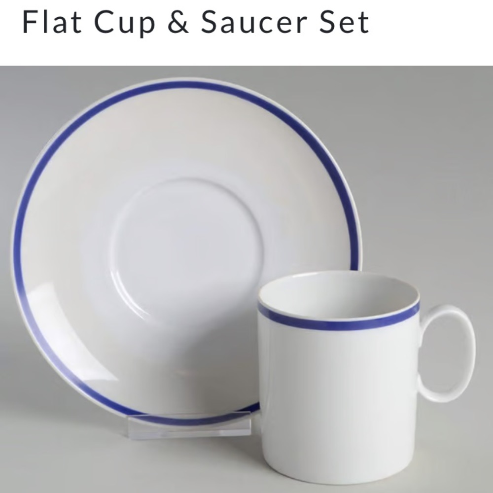 RARE vintage Thomas set of 6 cups and saucers blue banded Germany